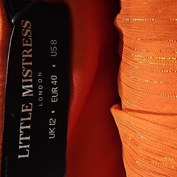 Little Mistress Orange Frill Wrap Maxi Boho Dress - Picture 5 of 5